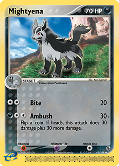 Carte Pokémon Grahyena 42/109 de la série Ex Rubis & Saphir en vente au meilleur prix