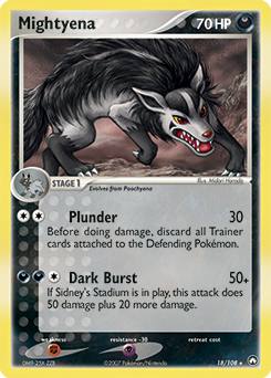 Mightyena 18/108 Pokémon card from Ex Power Keepers for sale at best price