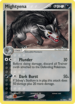 Carte Pokémon Grahyena 18/108 de la série Ex Gardiens du Pouvoir en vente au meilleur prix