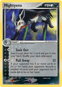 Carte Pokémon Holographique Rare Grahyena 12/107 de la série Ex Deoxys