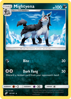 Mightyena 87/181 Pokémon card from Team Up for sale at best price