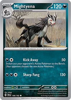 Mightyena 106/162 Pokémon card from Temporal Forces for sale at best price