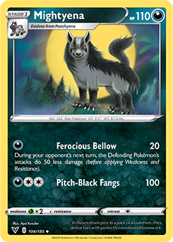 Mightyena 104/185 Pokémon card from Vivid Voltage for sale at best price
