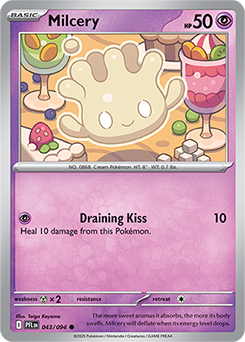 Common Pokémon card Milcery 43/94 from Phantasmal Flames expansion