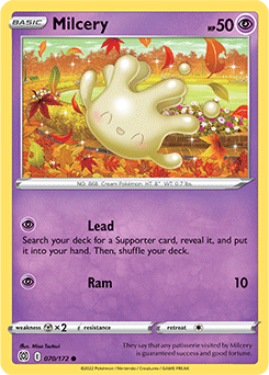 Common Pokémon card Milcery 070/172 from Brilliant Stars expansion