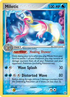 Rare Holo Pokémon card Milotic 12/101 from Ex Hidden Legends expansion