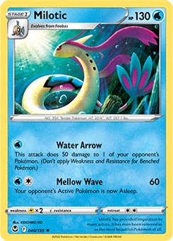 Rare Pokémon card Milotic 040/195 from Silver Tempest expansion