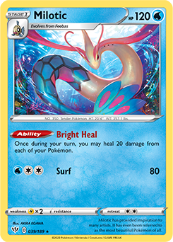 Rare Holo Pokémon card Milotic 39/189 from Darkness Ablaze expansion