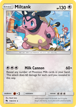 Miltank 158/214 Pokémon card from Lost Thunder for sale at best price