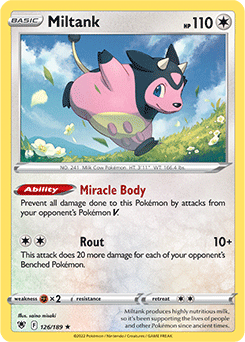 Rare Holo Pokémon card Miltank 126/189 from Astral Radiance expansion