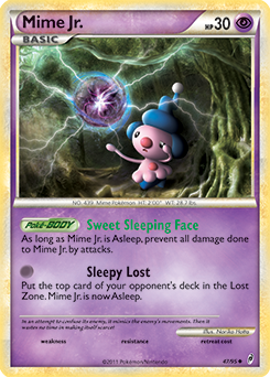 Uncommon Pokémon card Mime Jr. 47/95 from Call of Legends expansion