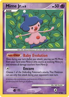 Common Pokémon card Mime Jr. 115/147 from Supreme Victors expansion