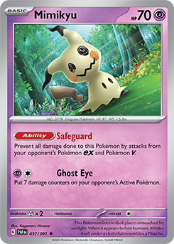 Mimikyu 37/91 Pokémon card from Paldean fates for sale at best price