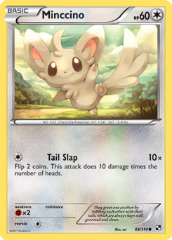 Common Pokémon card Minccino 88/114 from Black & White expansion
