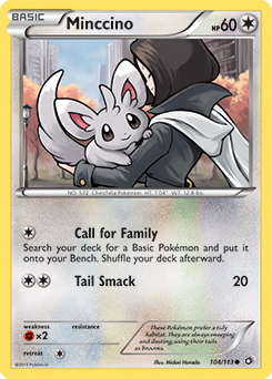 Carte Pokémon Commune Minccino 104/113 de la série Legendary Treasures