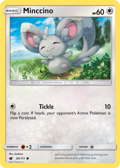 Minccino 85/111 Pokémon card from Crimson Invasion for sale at best price