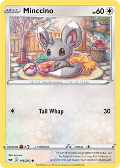 Minccino 146/202 Pokémon card from Sword & Shield for sale at best price