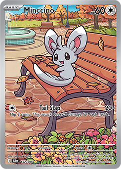 Illustration rare Pokémon card Minccino 152/86 from Black Bolt expansion