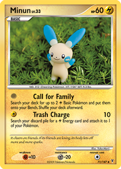 Uncommon Pokémon card Minun 71/147 from Supreme Victors expansion