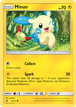 Minun 34/73 Pokémon card from Shining Legends for sale at best price