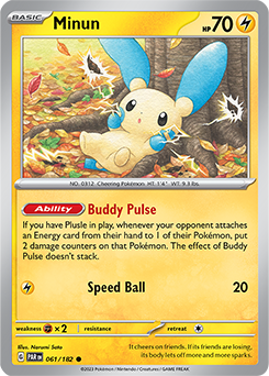 Minun 61/182 Pokémon card from Paradox Rift for sale at best price