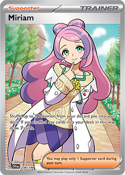 Ultra rare Pokémon card Miriam 238/198 from Scarlet & Violet expansion