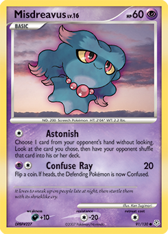 Misdreavus 91/130 Pokémon card from Diamond & Pearl for sale at best price