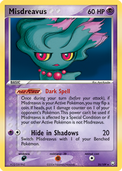 Carte Pokémon Rare Misdreavus 25/109 de la série Ex Team Rocket Returns