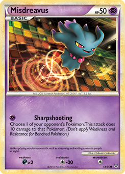 Common Pokémon card Misdreavus 54/95 from Unleashed expansion