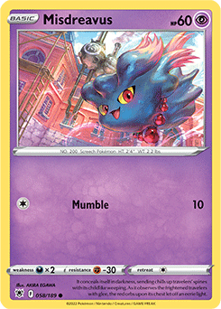 Misdreavus 058/189 Pokémon card from Astral Radiance for sale at best price