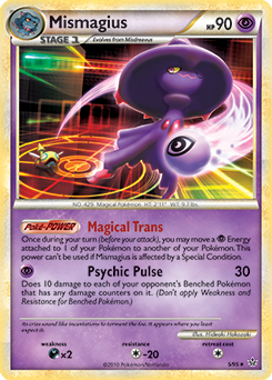 Rare holo Pokémon card Mismagius 5/95 from Unleashed expansion