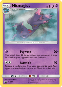 Carte Pokémon Mismagius SM222 de la série Promos Soleil et Lune en vente au meilleur prix