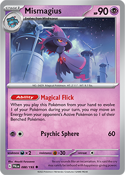 Uncommon Pokémon card Mismagius 088/193 from Paldea Evolved expansion