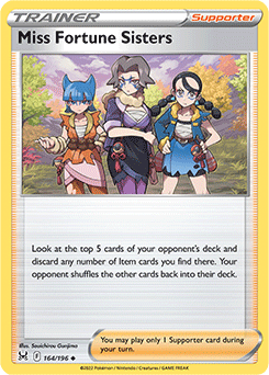 Miss Fortune Sisters 164/196 Pokémon card from Lost Origin for sale at best price
