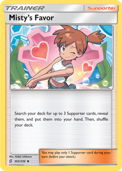 Misty's Favor 202/236 Pokémon card from Unified Minds for sale at best price