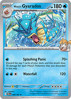 Rare Pokémon card Misty's Gyarados 49/182 from Destined Rivals expansion