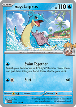 Common Pokémon card Misty's Lapras 50/182 from Destined Rivals expansion