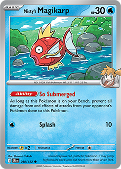 Common Pokémon card Misty's Magikarp 48/182 from Destined Rivals expansion