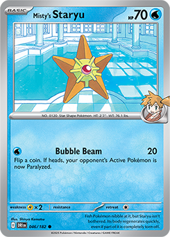 Common Pokémon card Misty's Staryu 46/182 from Destined Rivals expansion