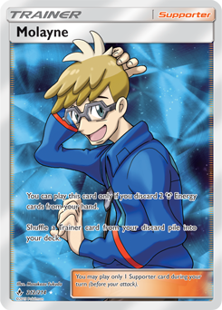 Full Art Trainer Pokémon card Molayne 212/214 from Unbroken Bonds expansion