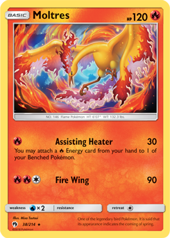 Moltres 38/214 Pokémon card from Lost Thunder for sale at best price