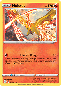 Moltres 021/172 Pokémon card from Brilliant Stars for sale at best price