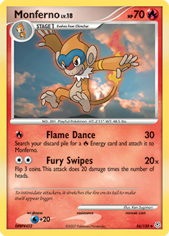 Monferno 56/130 Pokémon card from Diamond & Pearl for sale at best price