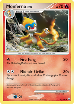 Monferno 41/100 Pokémon card from Majestic Dawn for sale at best price