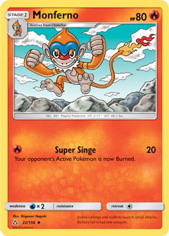 21/156 Common Card NM Ultra Prism Chimchar 4x Pokemon SM 21 