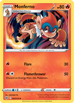Monferno 025/172 Pokémon card from Brilliant Stars for sale at best price