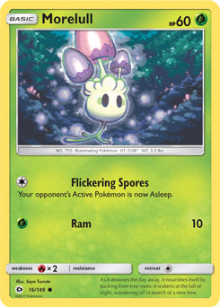 Common Pokémon card Morelull 16/149 from Sun & Moon expansion