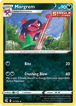 Uncommon Pokémon card Morgrem 177/264 from Fusion Strike expansion