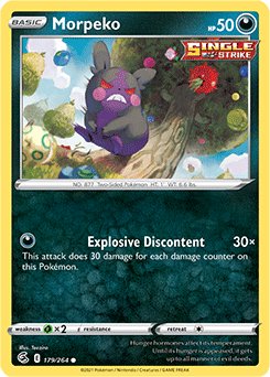 Common Pokémon card Morpeko 179/264 from Fusion Strike expansion