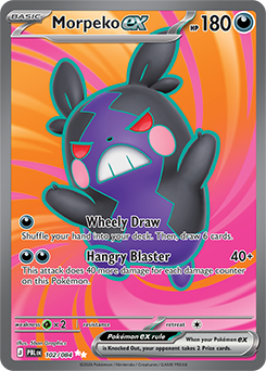 Carte Pokémon Ultra rare Morpeko ex 102/84 de la série Nuit Noire